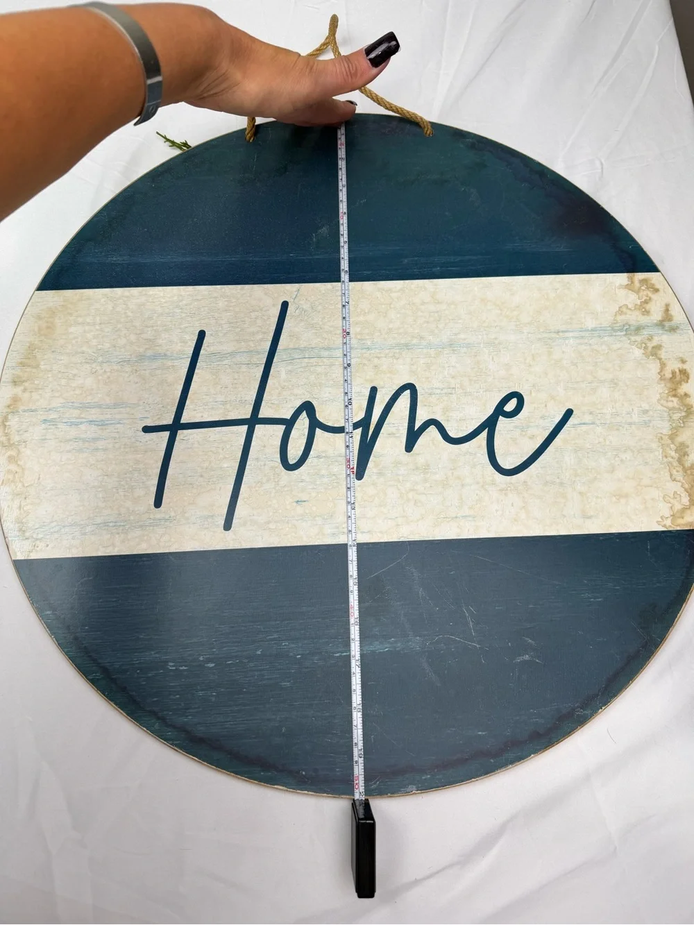 Happy Holidays Round Wall Sign - Red & Black double sided
